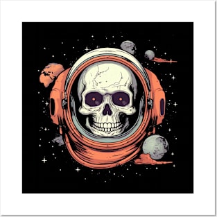 Skull Astronaut With Planets Posters and Art